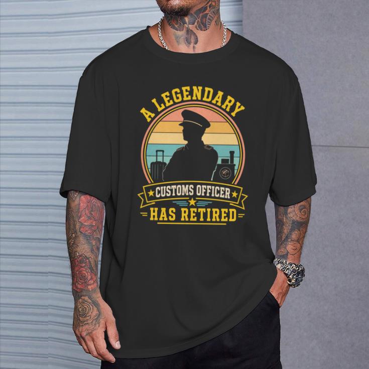 伝説の税関職員が退職したヴィンテージ引退 長袖tシャツ Tシャツ 彼への贈り物