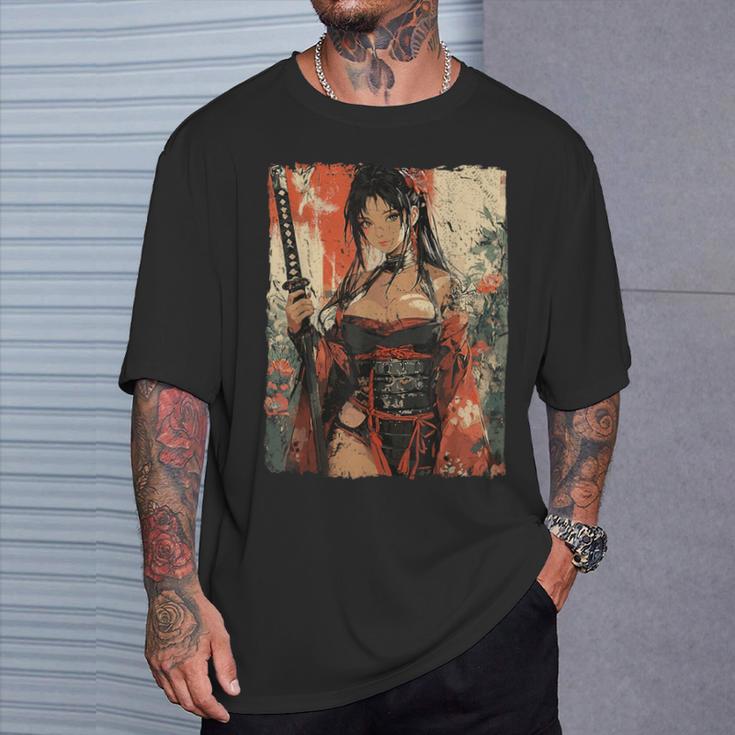侍戦士 ワイフガール 日本の浮世絵 漫画 サムライ Tシャツ 彼への贈り物