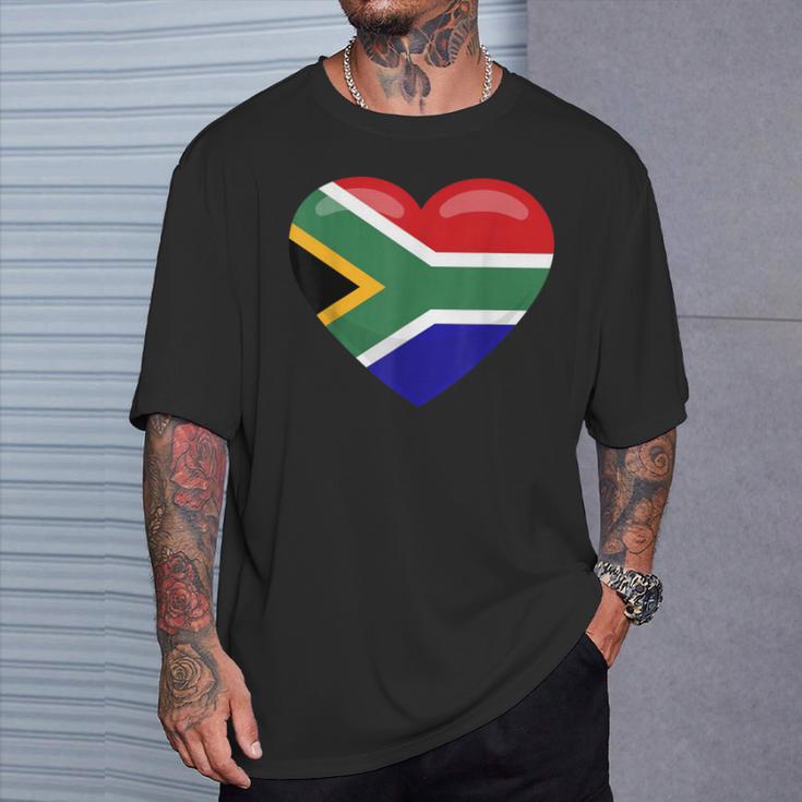 南アフリカ ハート 南アフリカお土産 南アフリカ国旗 Tシャツ 彼への贈り物