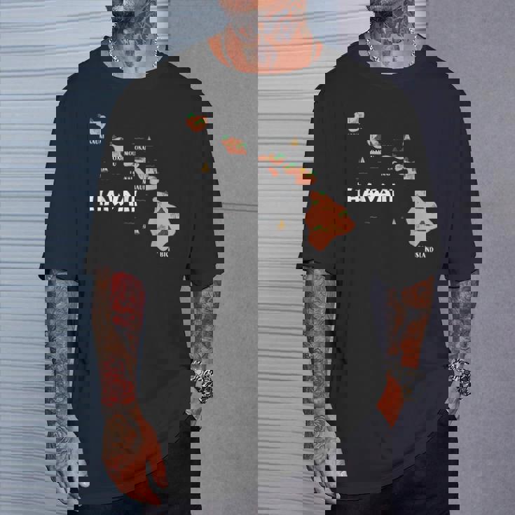 地図 ヴィンテージ お土産 ハワイ諸島 Tシャツ 彼への贈り物