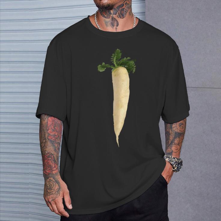 大根 ビーガン ベジタリアン 野菜 ラブ 大根 Tシャツ 彼への贈り物