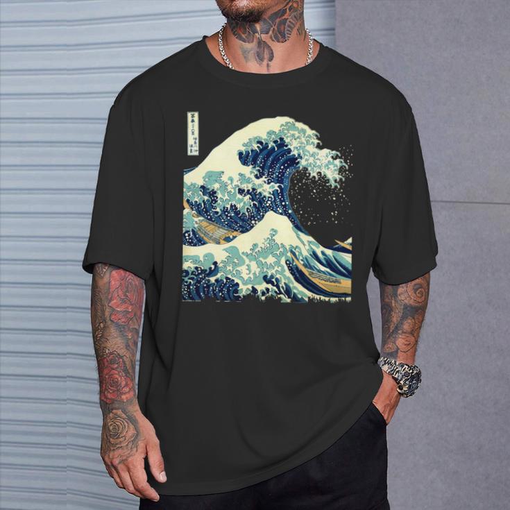 大波 葛飾北斎 名画 おしゃれ 長袖tシャツ Tシャツ 彼への贈り物