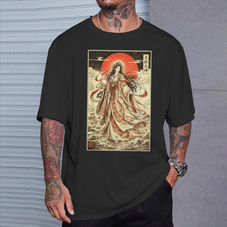 天照神道 女神 日本神話 浮世絵 Tシャツ 彼への贈り物