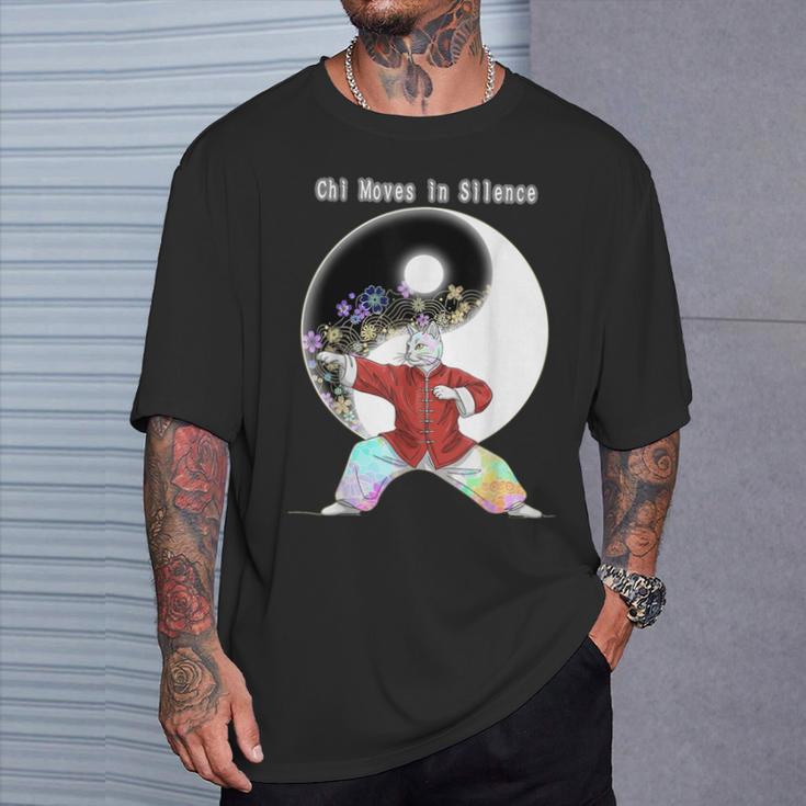 太極拳をする猫 Tシャツ 彼への贈り物