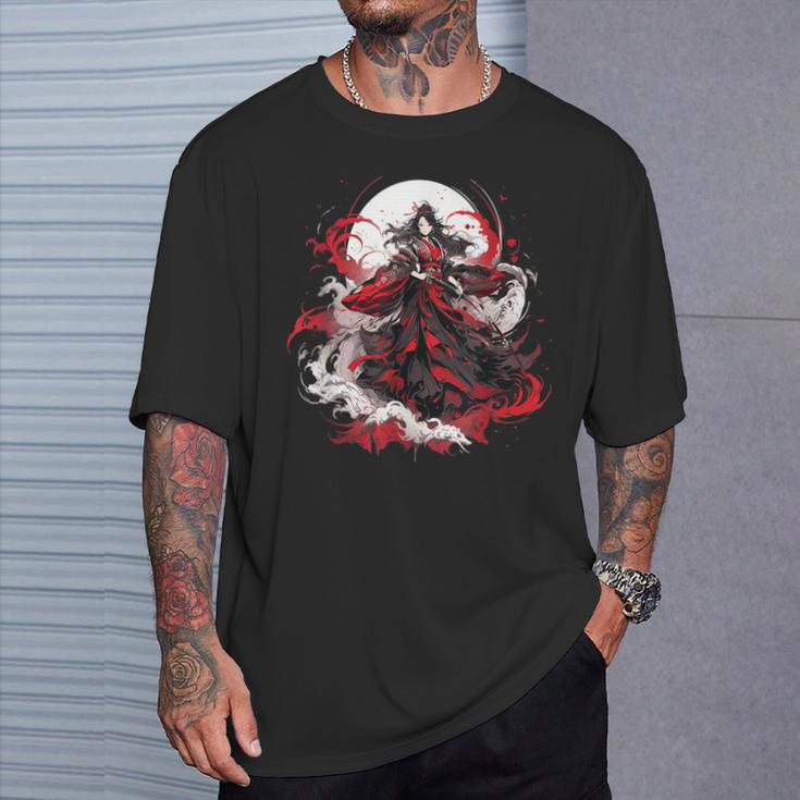 女の子 刀 刀 侍 ヴィンテージ 戦闘機 レトロ デザイン Tシャツ 彼への贈り物