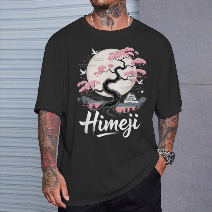 姫路 桜 月 情景 日本の風景 Tシャツ 彼への贈り物
