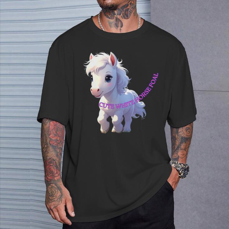 子馬 かわいい 馬 干支 白馬 イラスト Tシャツ 彼への贈り物