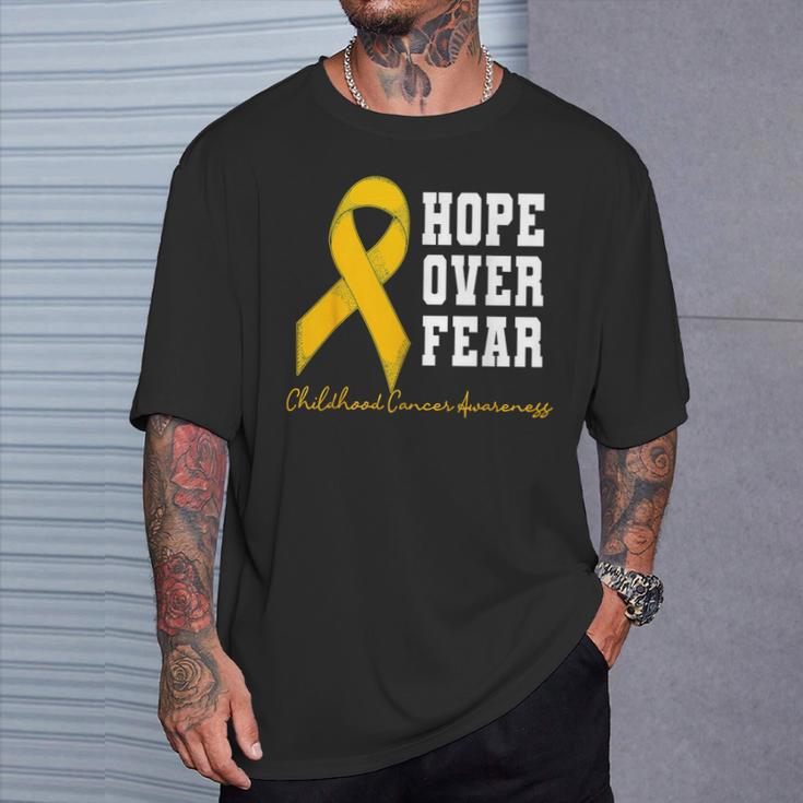 恐怖に希望 小児がん啓発サポート Tシャツ 彼への贈り物