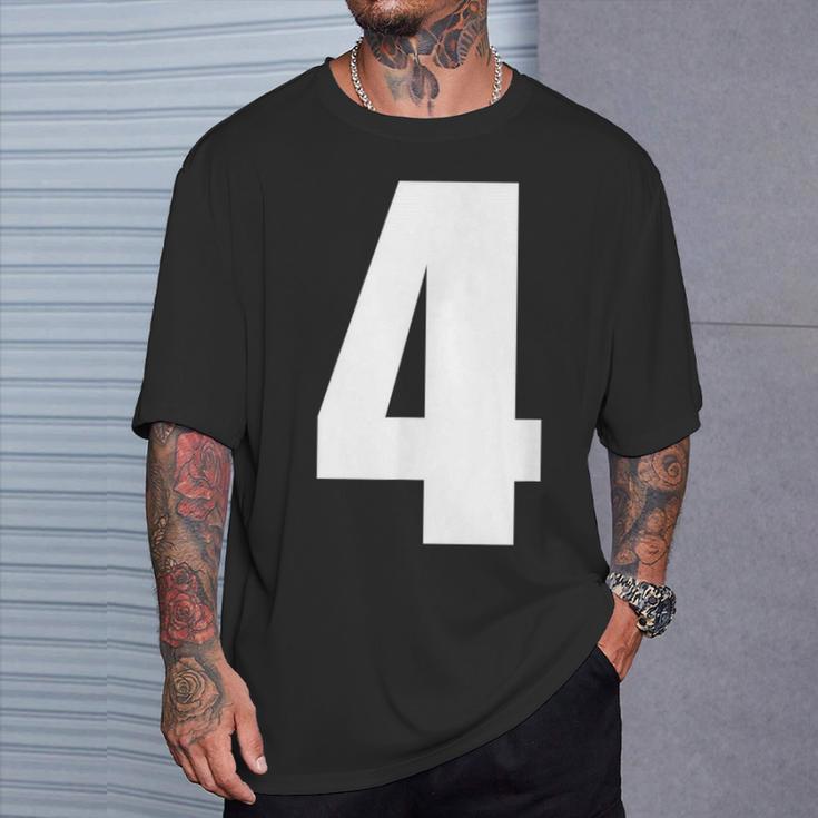 数字 四 数字 4 プレーン 白 数字 Tシャツ 彼への贈り物
