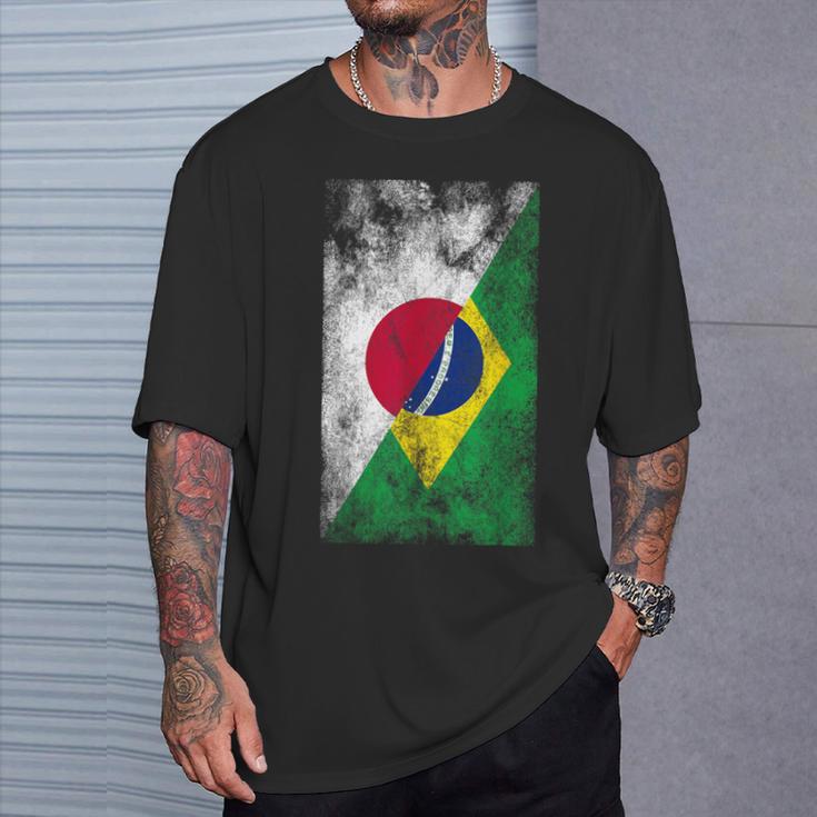 日本とブラジルの国旗 日本ブラジル人 Tシャツ 彼への贈り物