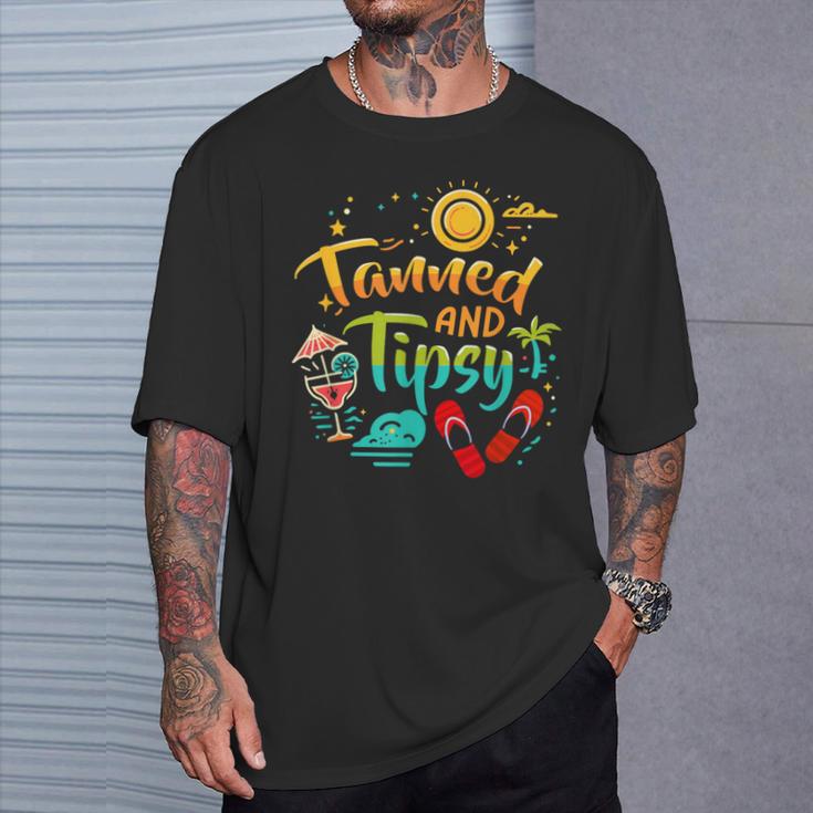 日焼けしてほろ酔い ビーチ 夏休み 面白い Tシャツ 彼への贈り物