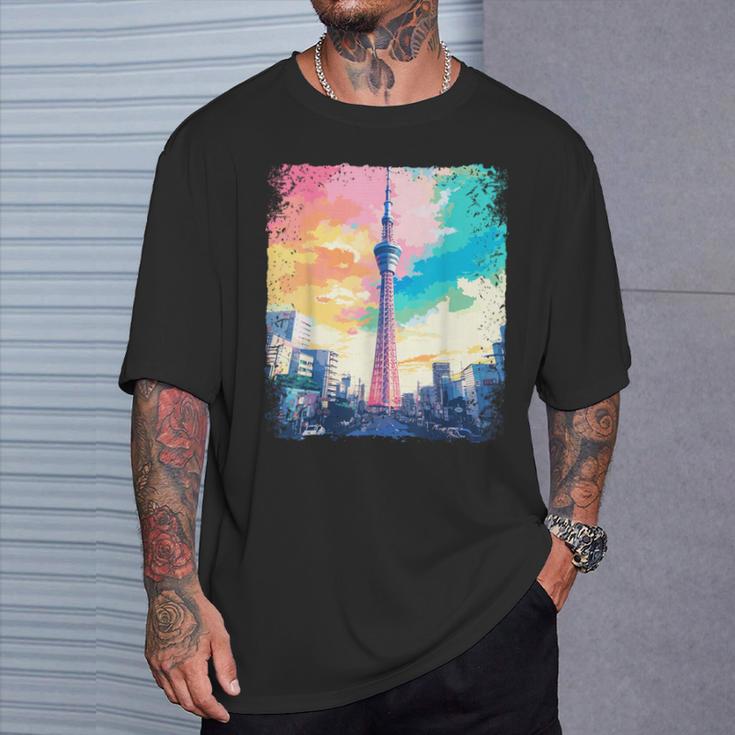 東京スカイツリージャパンaporwave エステ 日本観光 Tシャツ 彼への贈り物