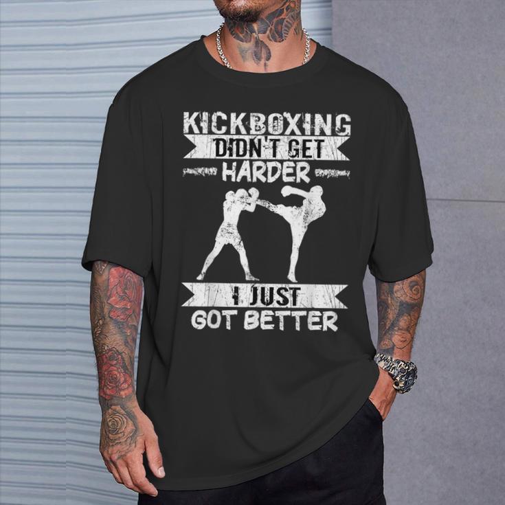 メンズ 格闘技戦闘機 キックボクシング Didn't Get Hardder キックボクシング Tシャツ 彼への贈り物