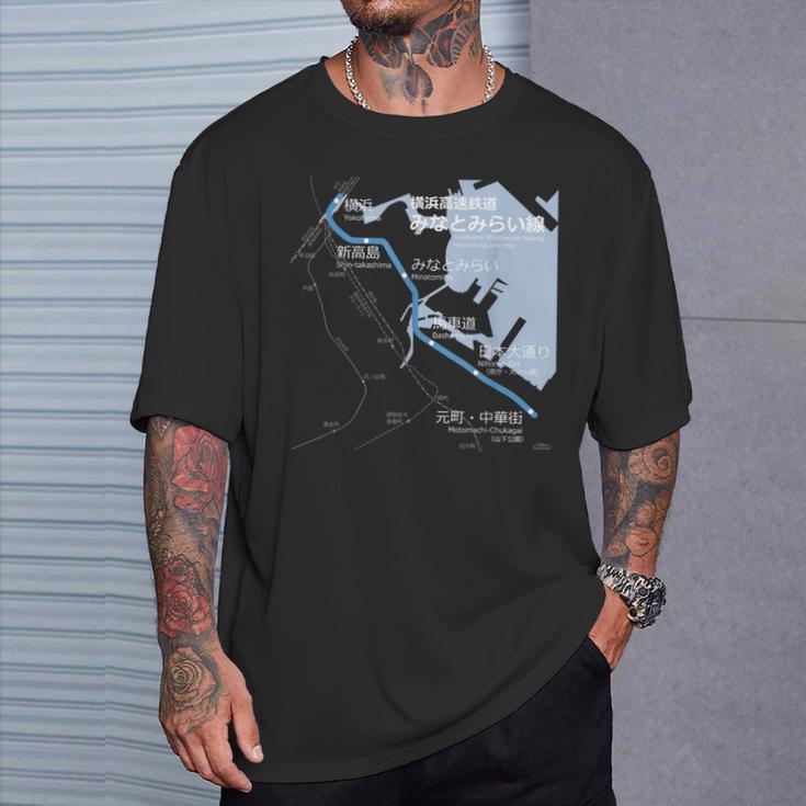 横浜みなとみらい日本鉄道 – お土産ルートマップ Tシャツ 彼への贈り物