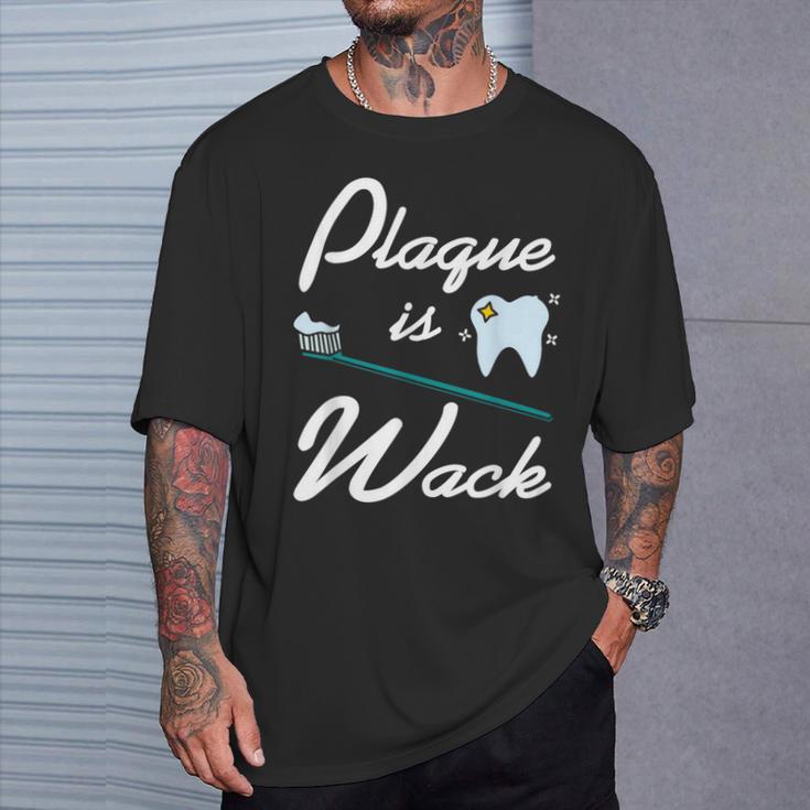歯垢はダメ 歯の健康ジョークイラスト Tシャツ 彼への贈り物