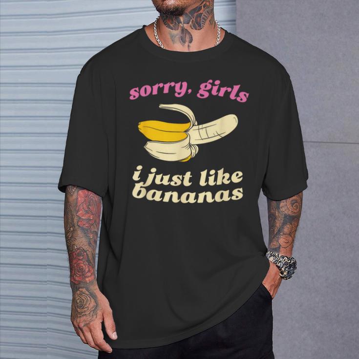 残念な女の子私はバナナが好き ゲイデート Tシャツ 彼への贈り物