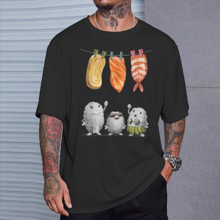 洗濯 する 寿司 すし たまご サーモン えび Tシャツ 彼への贈り物