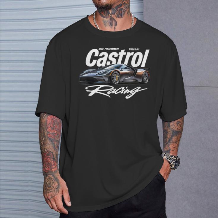 洗練されたレースカーモーターオイルグラフィック Papl3548 Tシャツ 彼への贈り物