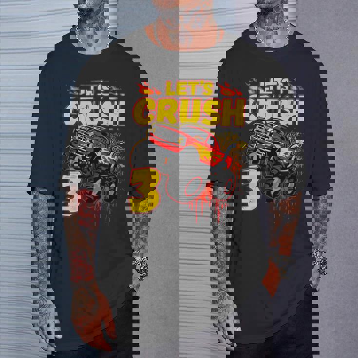 男の子、3歳、英語で、モンスタートラック、誕生日 Tシャツ 彼への贈り物