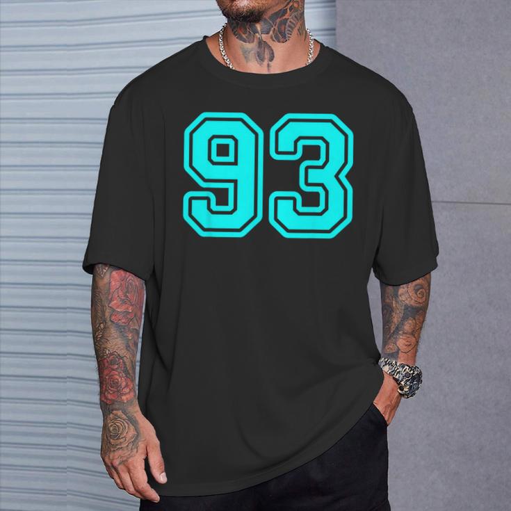 番号 93 シアン スポーツ番号 Tシャツ 彼への贈り物