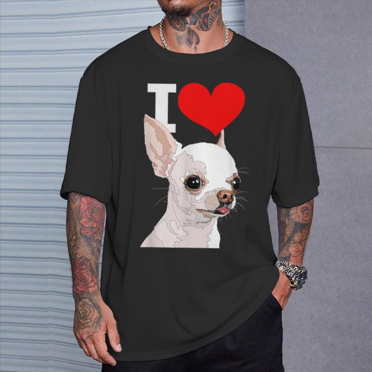 白いチワワ犬が大好き Tシャツ 彼への贈り物