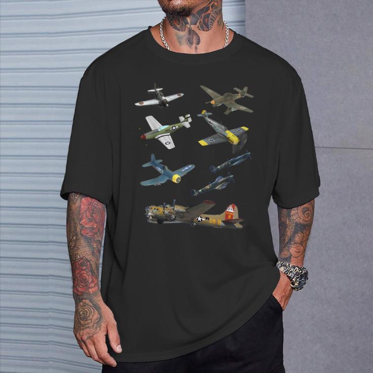 第二次世界大戦 戦闘機 P51 マスタング スピットファイア メッサーシュミット B-17 Tシャツ 彼への贈り物