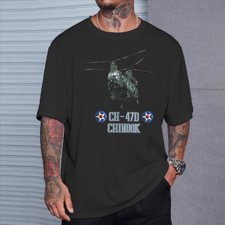 米軍用機 Ch-47D チヌークヘリコプター Tシャツ 彼への贈り物