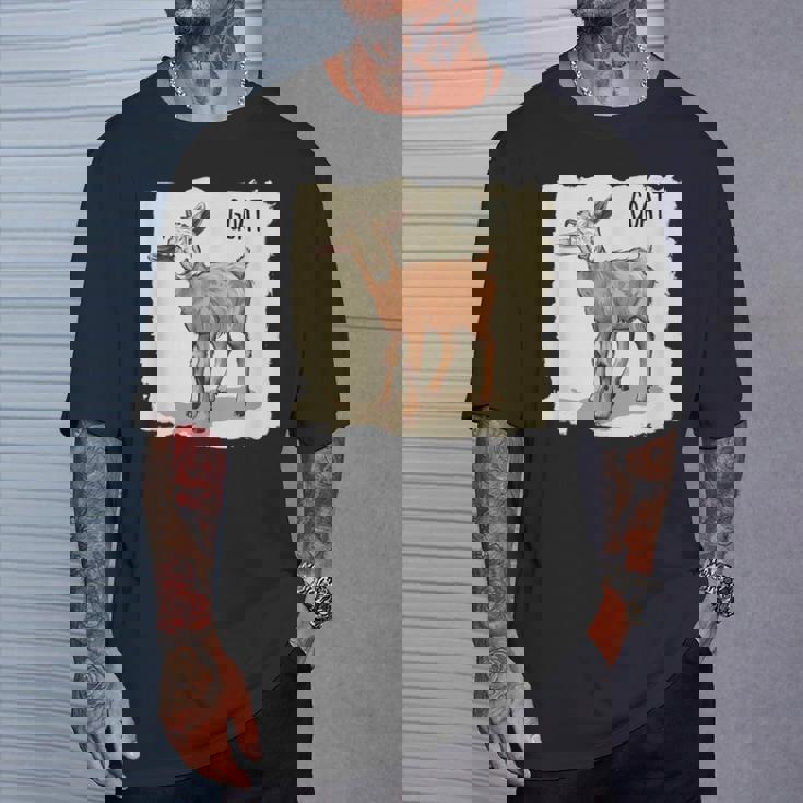 素敵な若いヤギの動物服。 Tシャツ 彼への贈り物