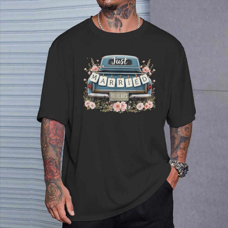 結婚40年 おもしろ40周年結婚記念カップル Tシャツ 彼への贈り物