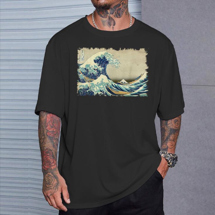 葛飾北斎作 大波 Tシャツ 彼への贈り物
