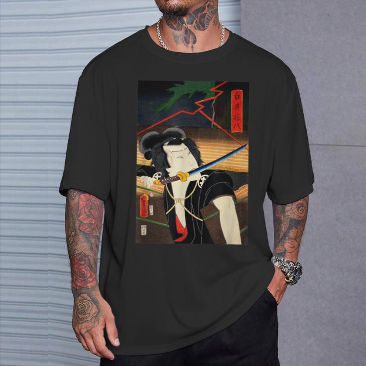豊原くにちか ヴィンテージ江戸時代和歌舞伎アート Tシャツ 彼への贈り物