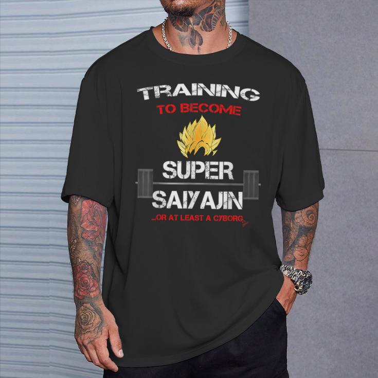 超サイヤ人になるためのトレーニング 楽しいフィットネス Tシャツ 彼への贈り物