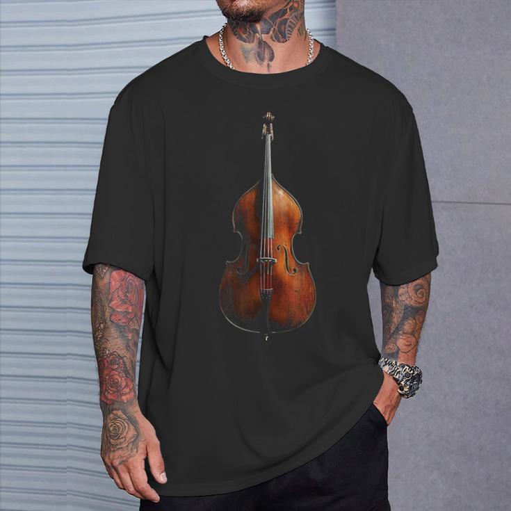 重低音 楽器 モチーフ 作品 コントラバス Tシャツ 彼への贈り物
