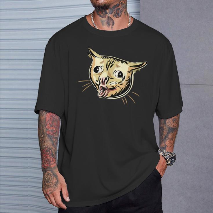 面白い咳き猫のミーム Tシャツ 彼への贈り物
