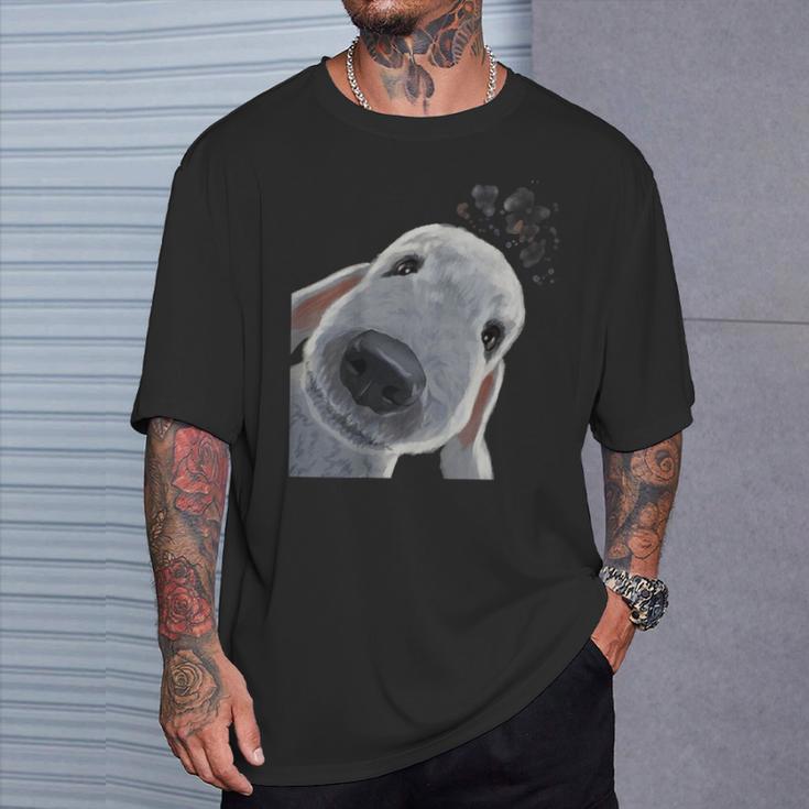 面白い好奇心旺盛な犬のベドリントンテリア Tシャツ 彼への贈り物