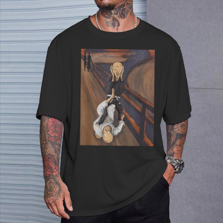 面白い柔術 脚をロックすると白いベルトが叫ぶ Tシャツ 彼への贈り物