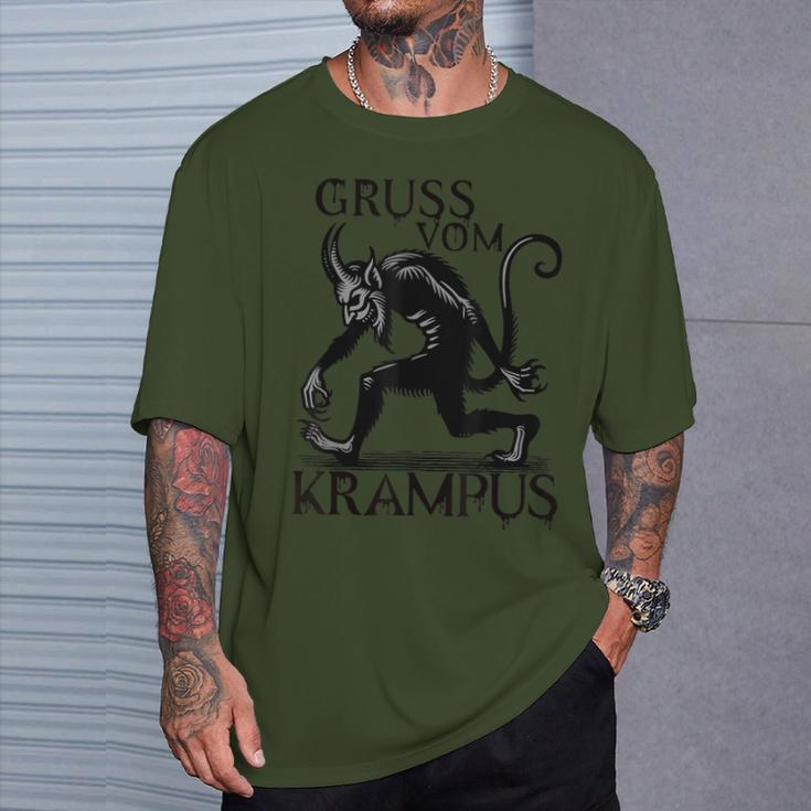 Grussom Krampus Dark Christmas Horror Krampusaludos Camiseta unisex Regalos para él