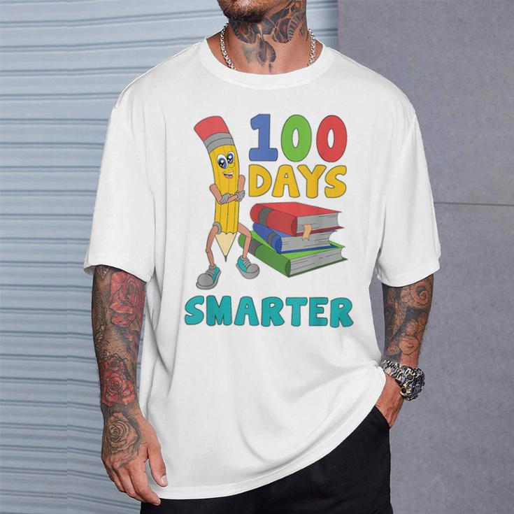 100 Days Smarter Teacher Student Books 100th Day Of School For Men Women Kids T-Shirt Gifts for Him