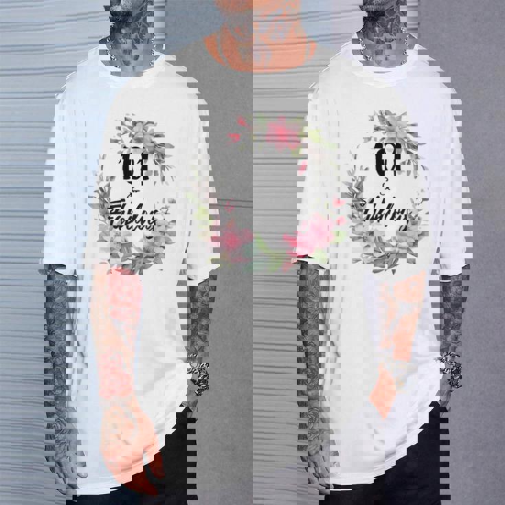 101歳＆ファビュラスフラワーパーティー 101歳の誕生日おめでとう 長袖tシャツ Tシャツ 彼への贈り物