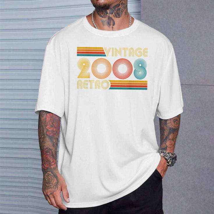 18歳の誕生日プレゼント 18歳 男性 女性 レトロ ヴィンテージ 2008 Tシャツ 彼への贈り物
