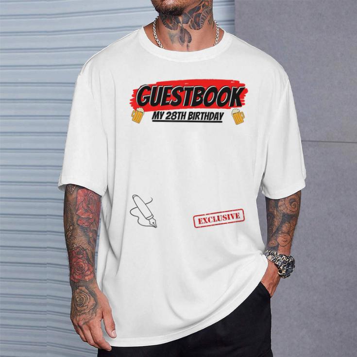 28 Year 28th Birthday Guest Book T-Shirt Gifts for Him