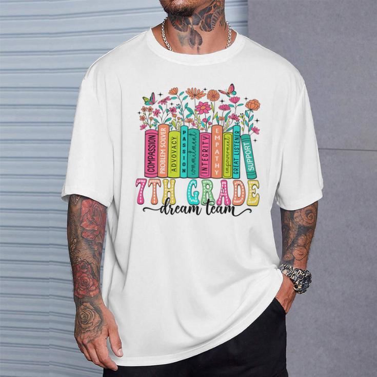 7Th Grade Dream Team Book Wildflower First Day Of School Performance T-Shirt Gifts for Him 7Th Grade Dream Team Book Wildflower First Day Of School Performance T-Shirt Gifts for Him
