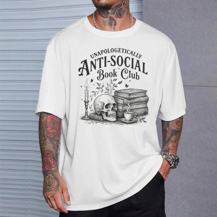 Anti-Social Book Club Bookish Introvert Readers T-Shirt Gifts for Him