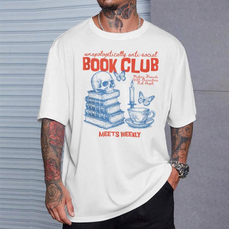 Anti Social Book Club Romance Reader Introverted Bookish T-Shirt Gifts for Him Anti Social Book Club Romance Reader Introverted Bookish T-Shirt Gifts for Him