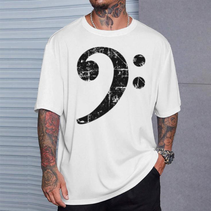 Bass Clef ビンテージブラック左 ベースプレイヤー 長袖tシャツ Tシャツ 彼への贈り物