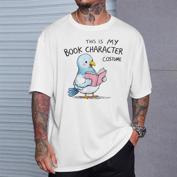 This Is My Book Character Costume I Pigeon Reading Tee T-Shirt Gifts for Him