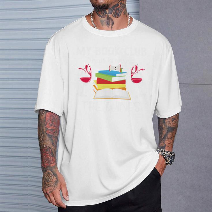 My Book Club Reads Between The Wines Reading T-Shirt Gifts for Him