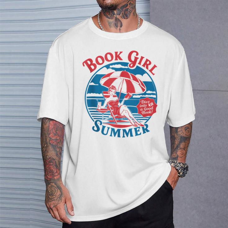 Book Girl Summer Women Retro Bookish Vacation Reader T-Shirt Gifts for Him Book Girl Summer Women Retro Bookish Vacation Reader T-Shirt Gifts for Him