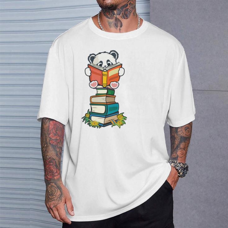 Book Lover Shirt Kids Panda Lover Book Reading T-Shirt Gifts for Him
