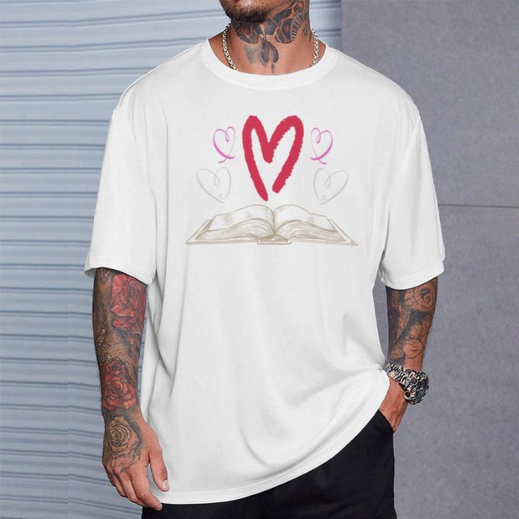 Book Lover Valentines Day Librarian Idea Reading T-Shirt Gifts for Him